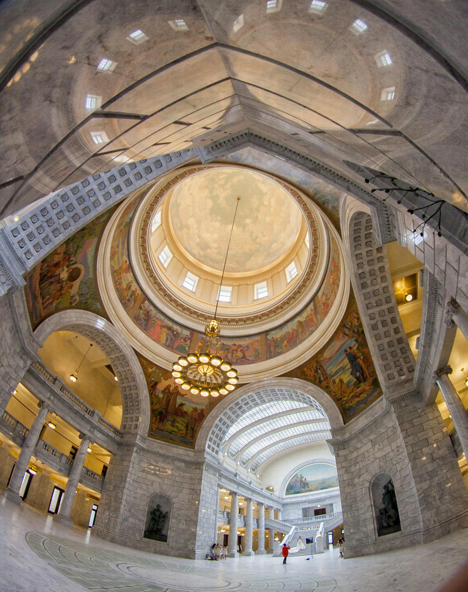 Interior rotunda in the Capitol Building.