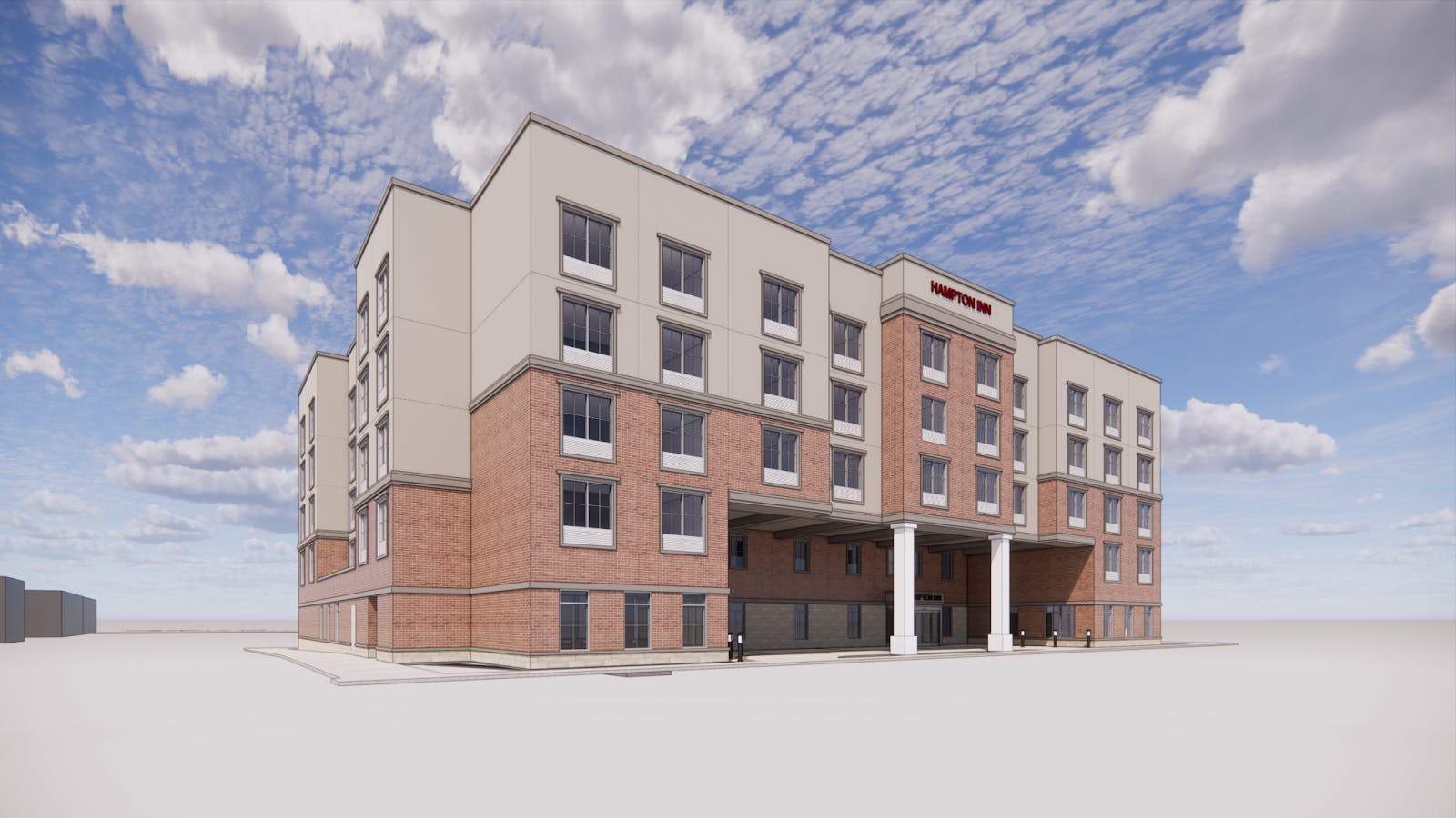 Exterior rendering of the inn