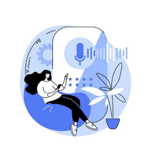 Persoon bestuurt vanuit zetel een applicatie met stembesturing