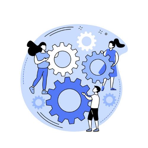 Drie personen passen radars in elkaar