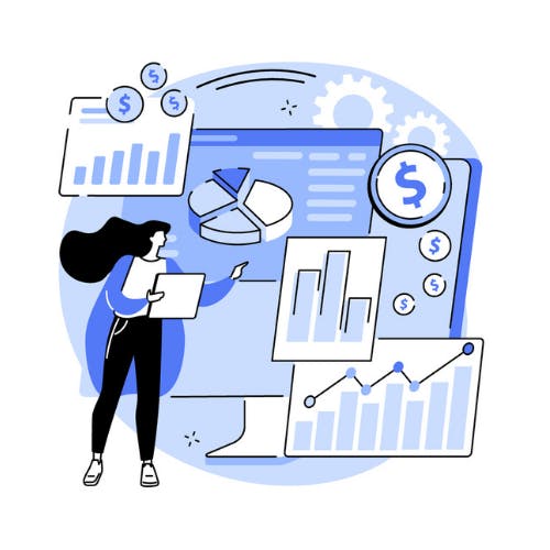 Persoon bekijkt allerlei grafieken