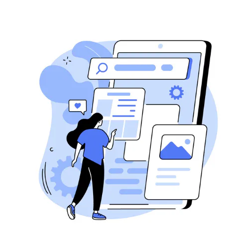 Persoon ontwerpt verschillende applicaties