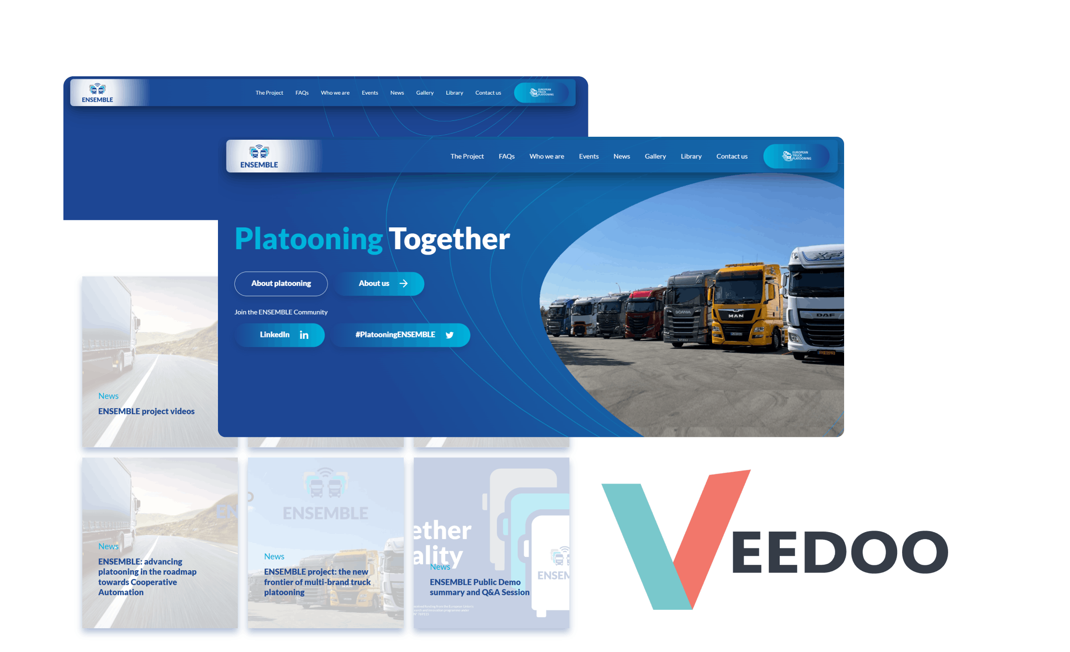 In the picture - screen of Platooning Ensemble and Veedoo logo