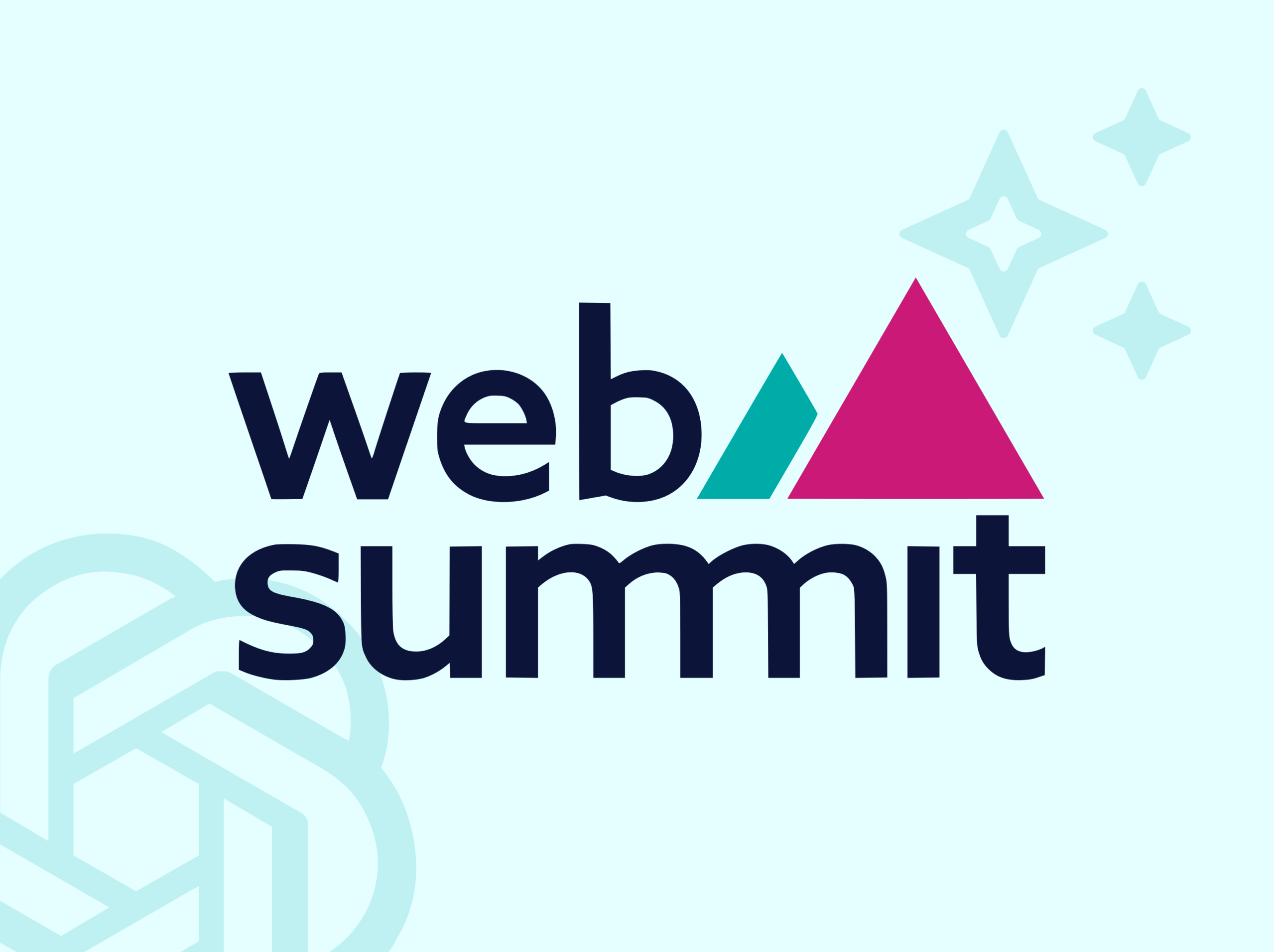 At the picture - Logo of Open.AI and Logo of Web Summit