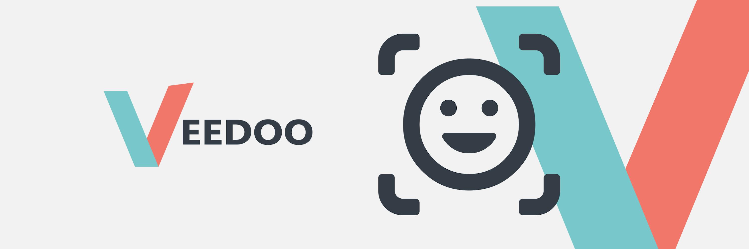 Picture consist from two parts - first show VEEDOO logo, second shows schematic image of identification by photo against the background of the VEEDOO logo