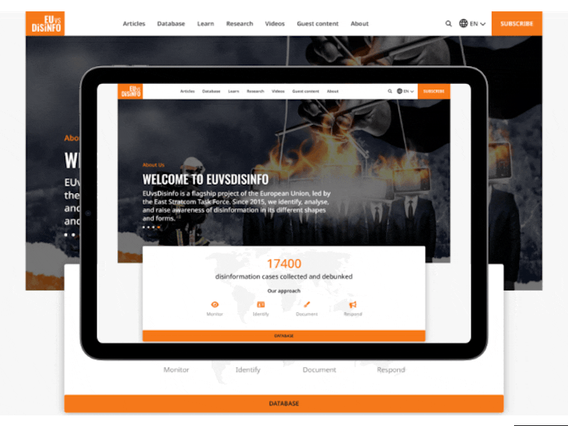 In the picture - screens of site eu vs disinfo