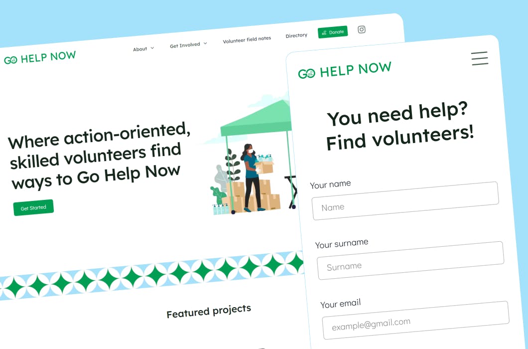 In the picture - screen of gohelpnow.org