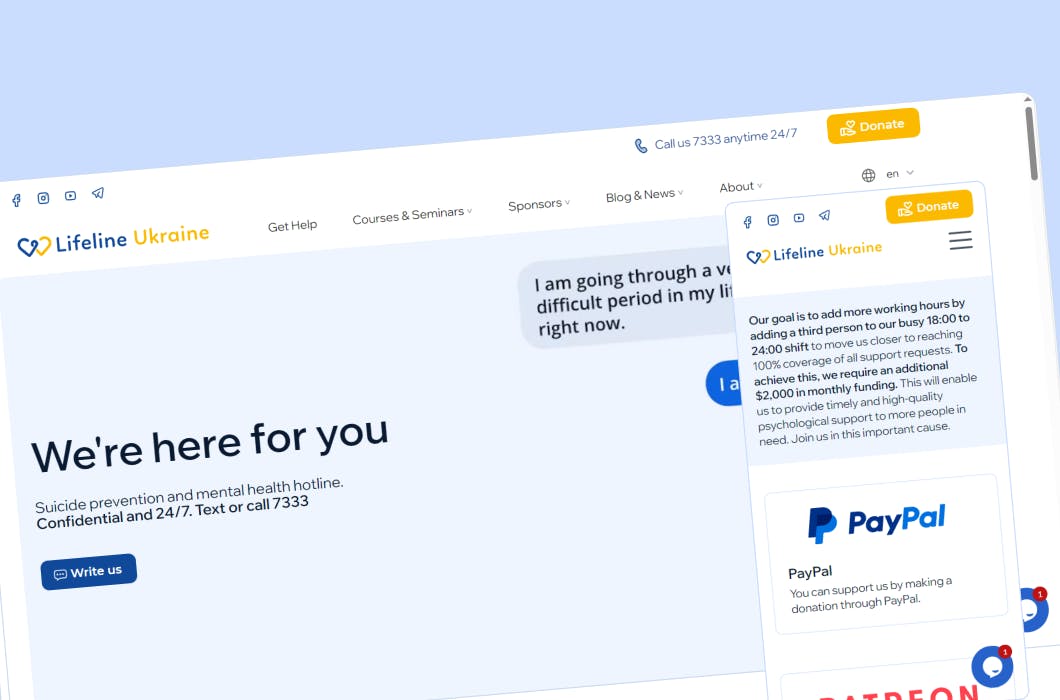 In the picture - screen of lifelineukraine.com
