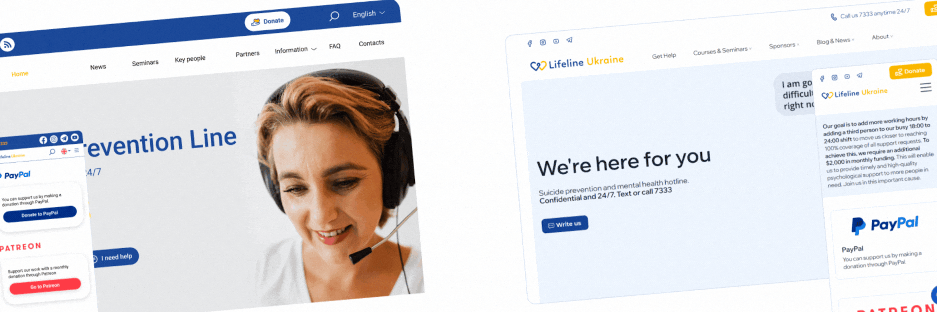 In the picture - old site and new site Lifeline Ukraine
