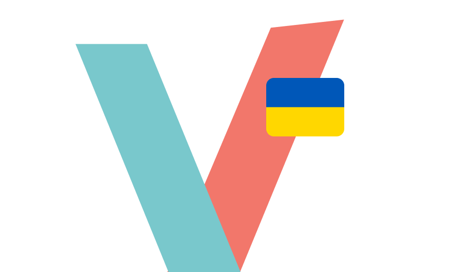 In the picture - VEEDOO logo with Ukraine flag