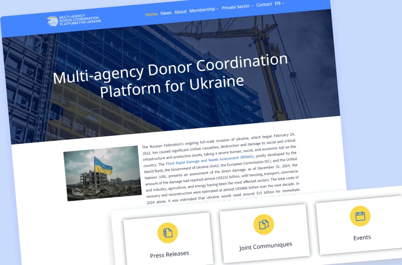 In the picture - screen of Donor Coordination Platform for Ukraine