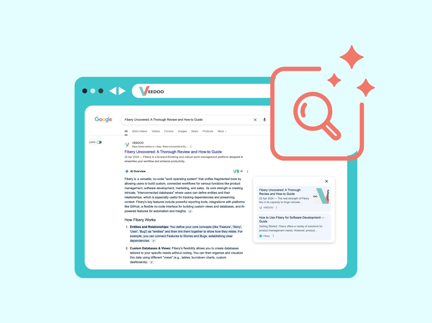 In the picture - AI overview results with Veedoo site