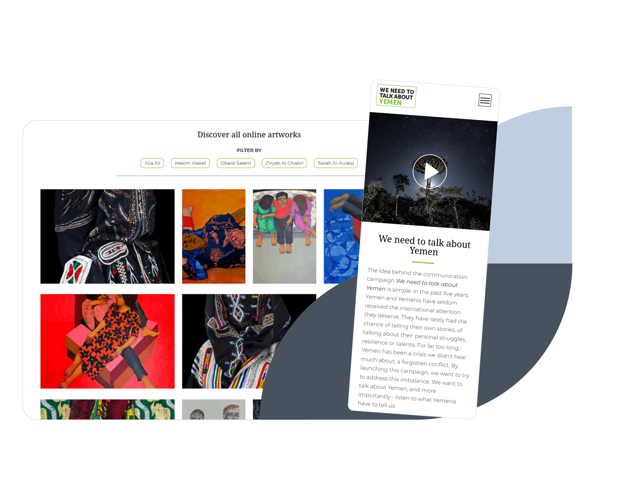 In the picture - screen Talk about Yemen site