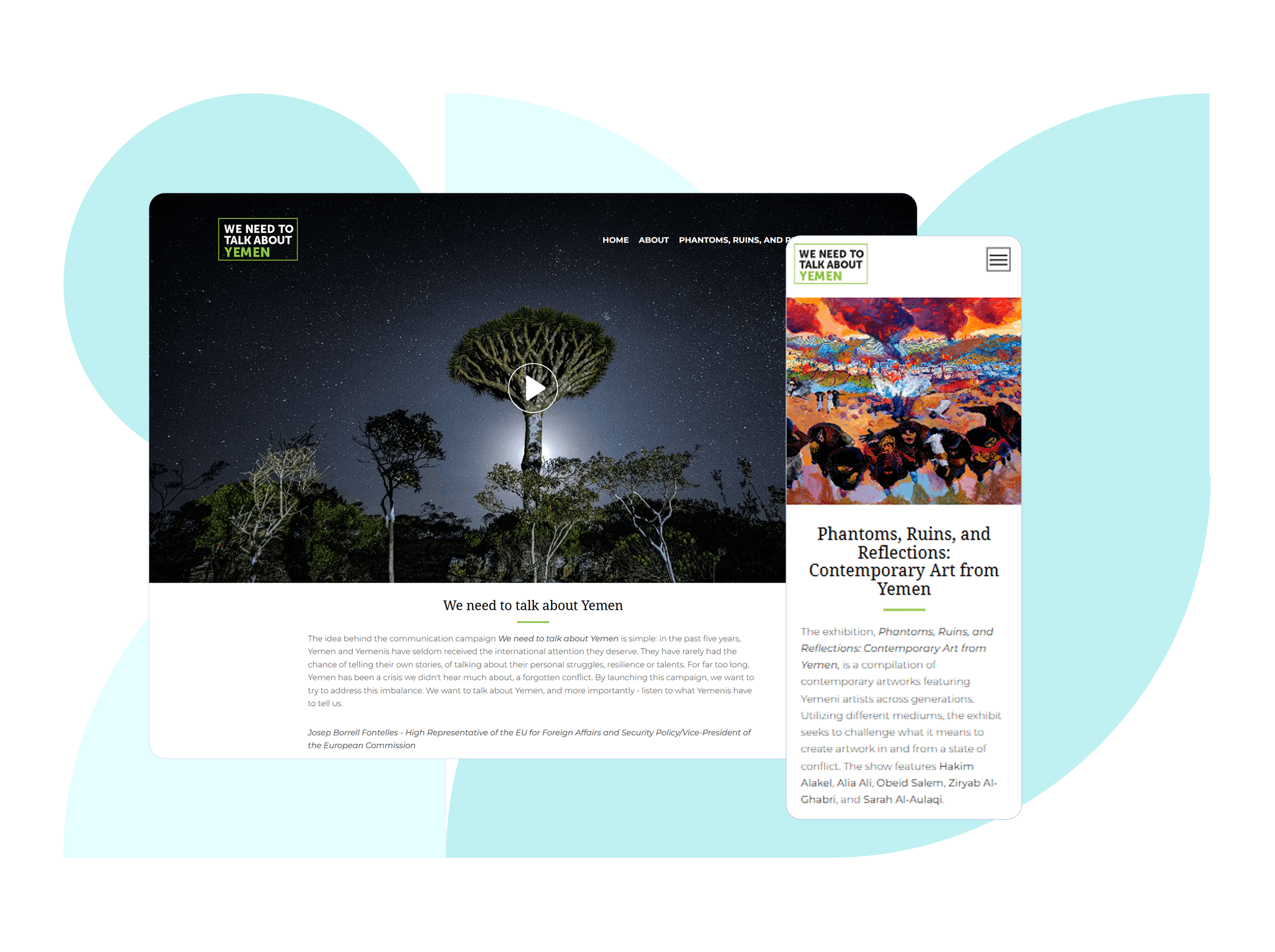 In the picture - screen of Talk about Yemen site