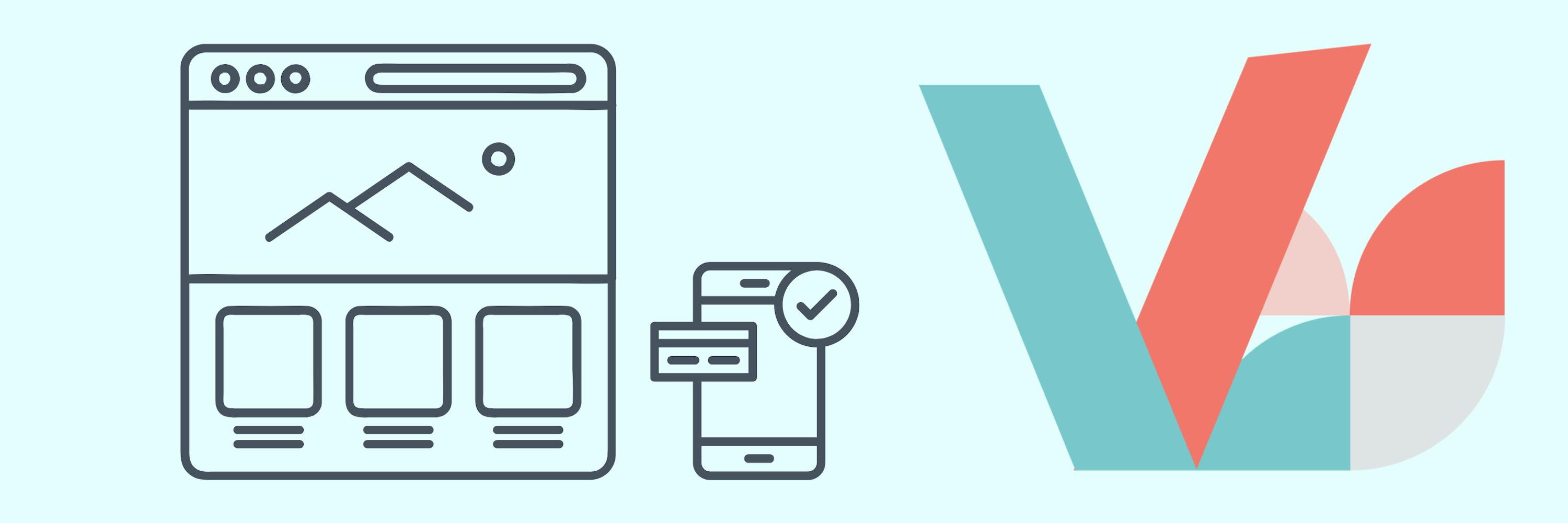 In the picture - schematic Mobile and computer screen with Veedoo site and Veedoo's logo