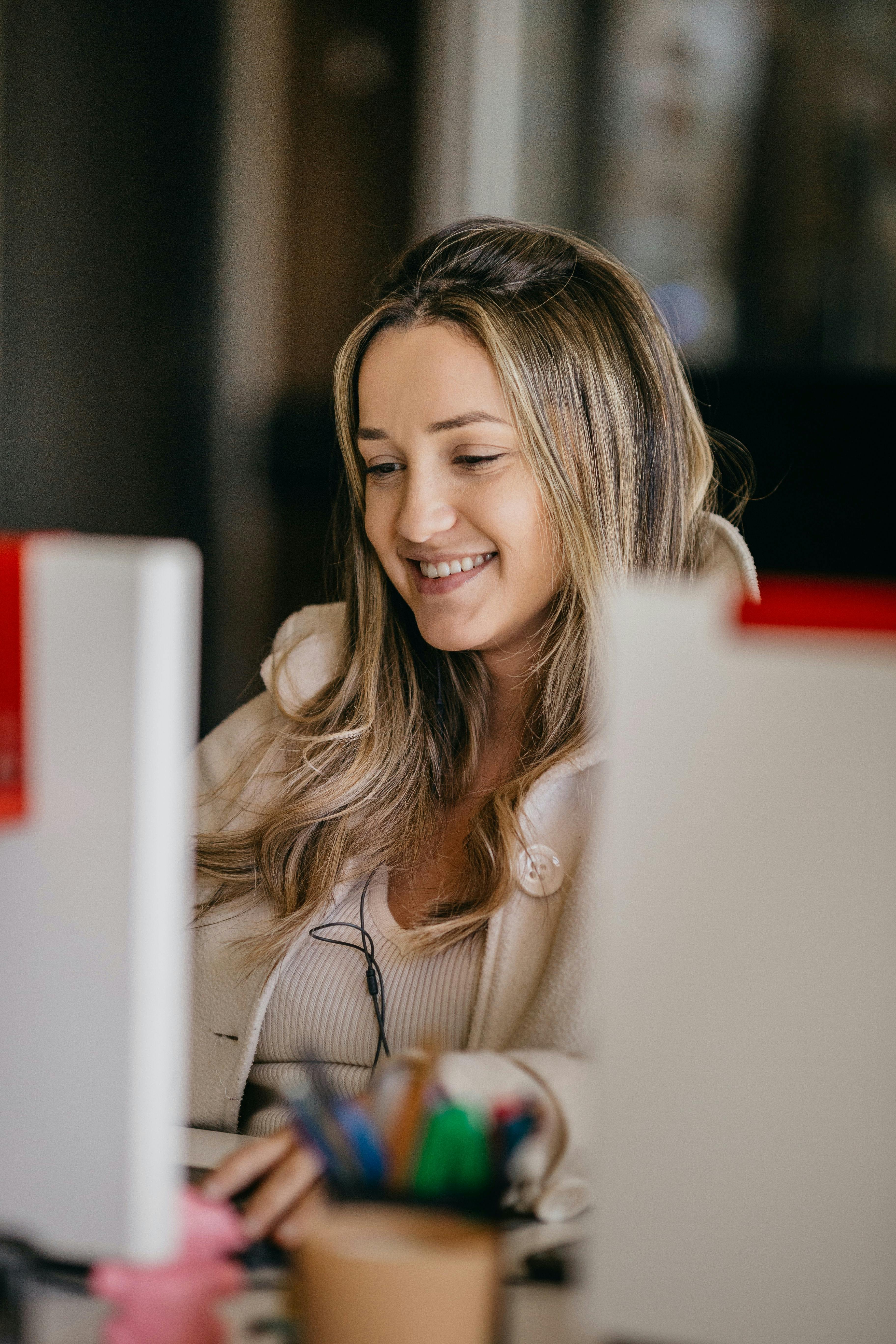 Woman on desktop