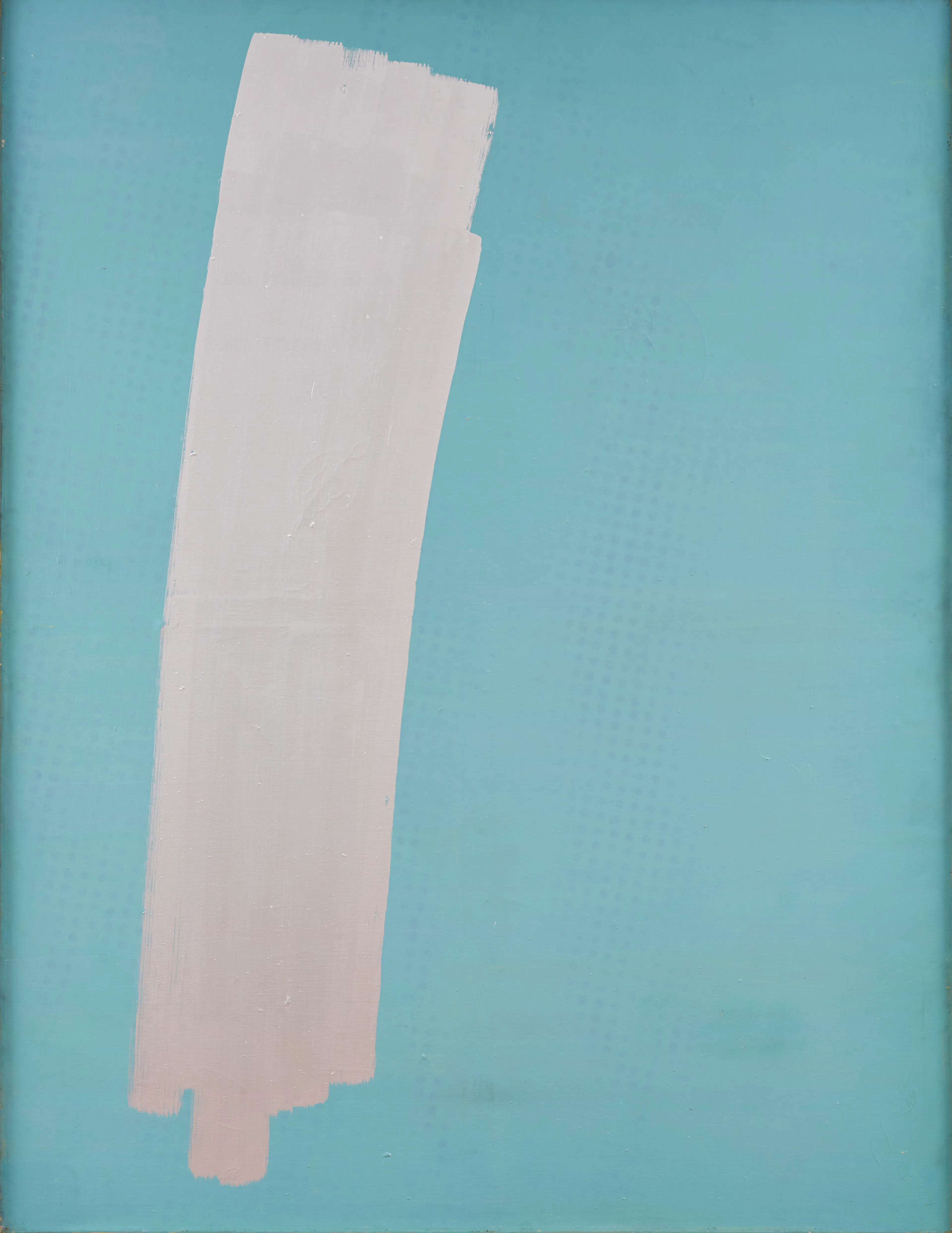 SIGMAR POLKE, Pinselstrich (Silberbronze) [Brushstroke (Silver-Bronze)], 1968, Dispersion, metallic paint on canvas