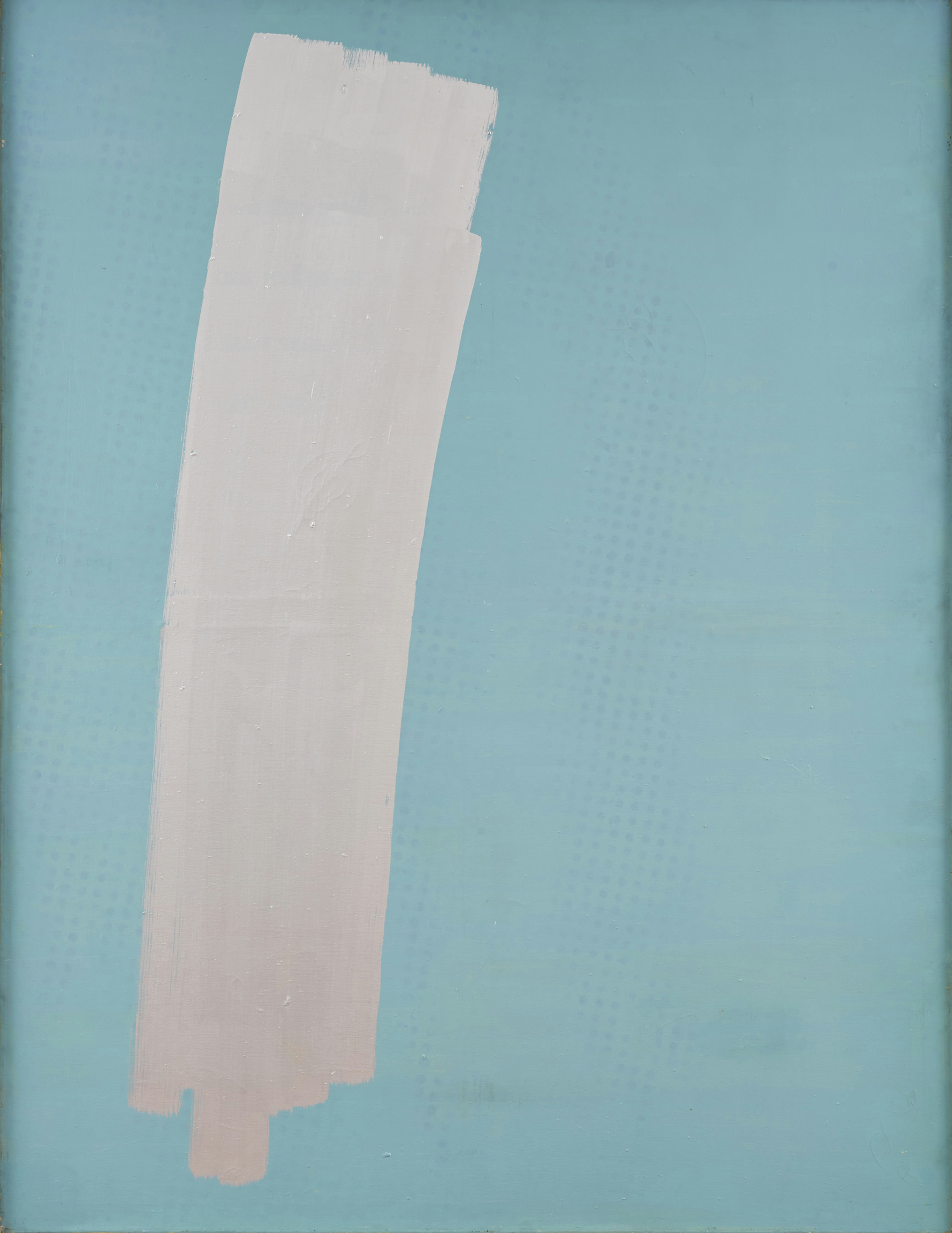SIGMAR POLKE, Pinselstrich (Silberbronze) [Brushstroke (Silver-Bronze)], 1968, Dispersion, metallic paint on canvas
