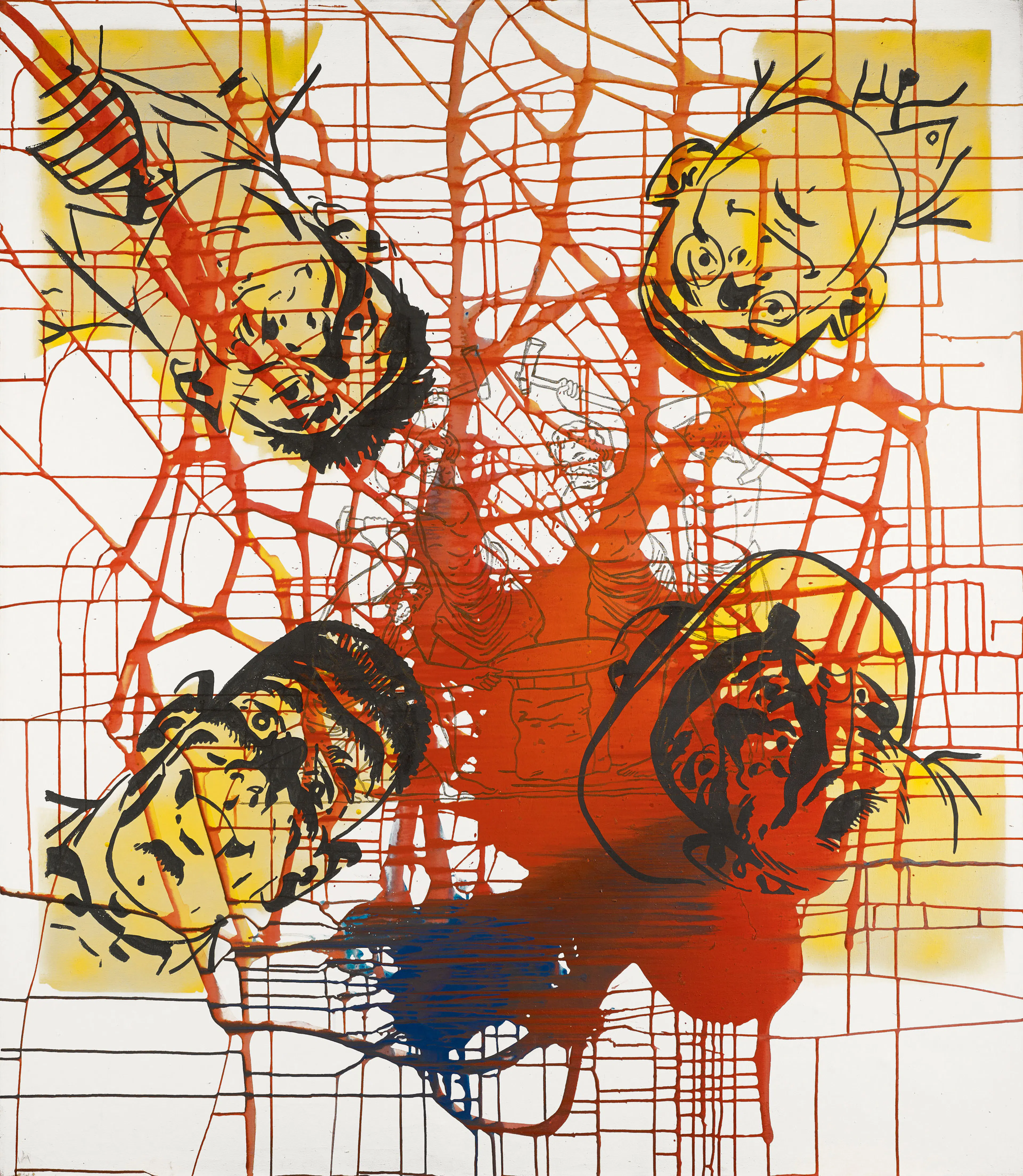 SIGMAR POLKE, Die Schmiede (The Forge), 1975, Acrylic, metallic paint on canvas