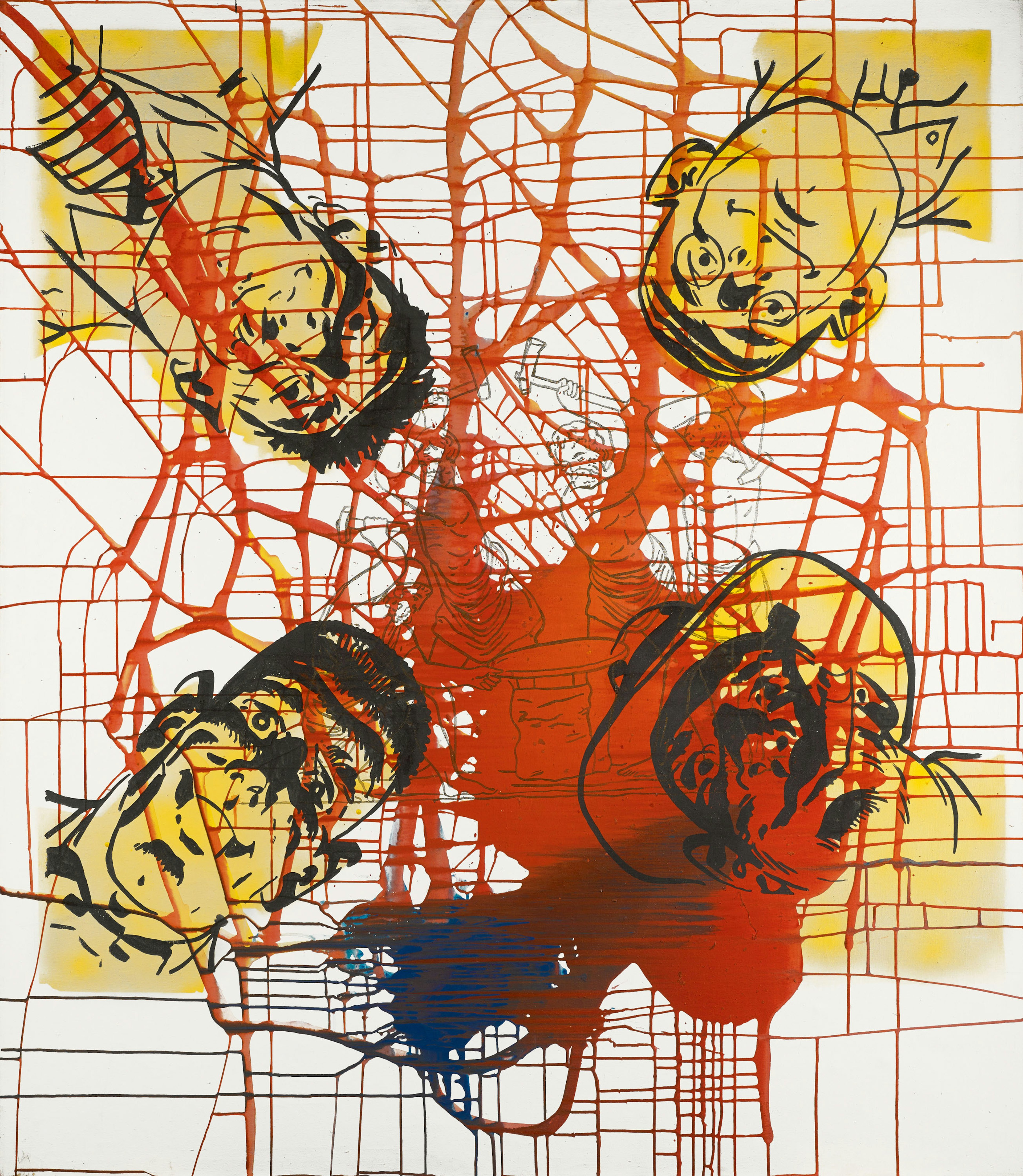 SIGMAR POLKE, Die Schmiede (The Forge), 1975, Acrylic, metallic paint on canvas