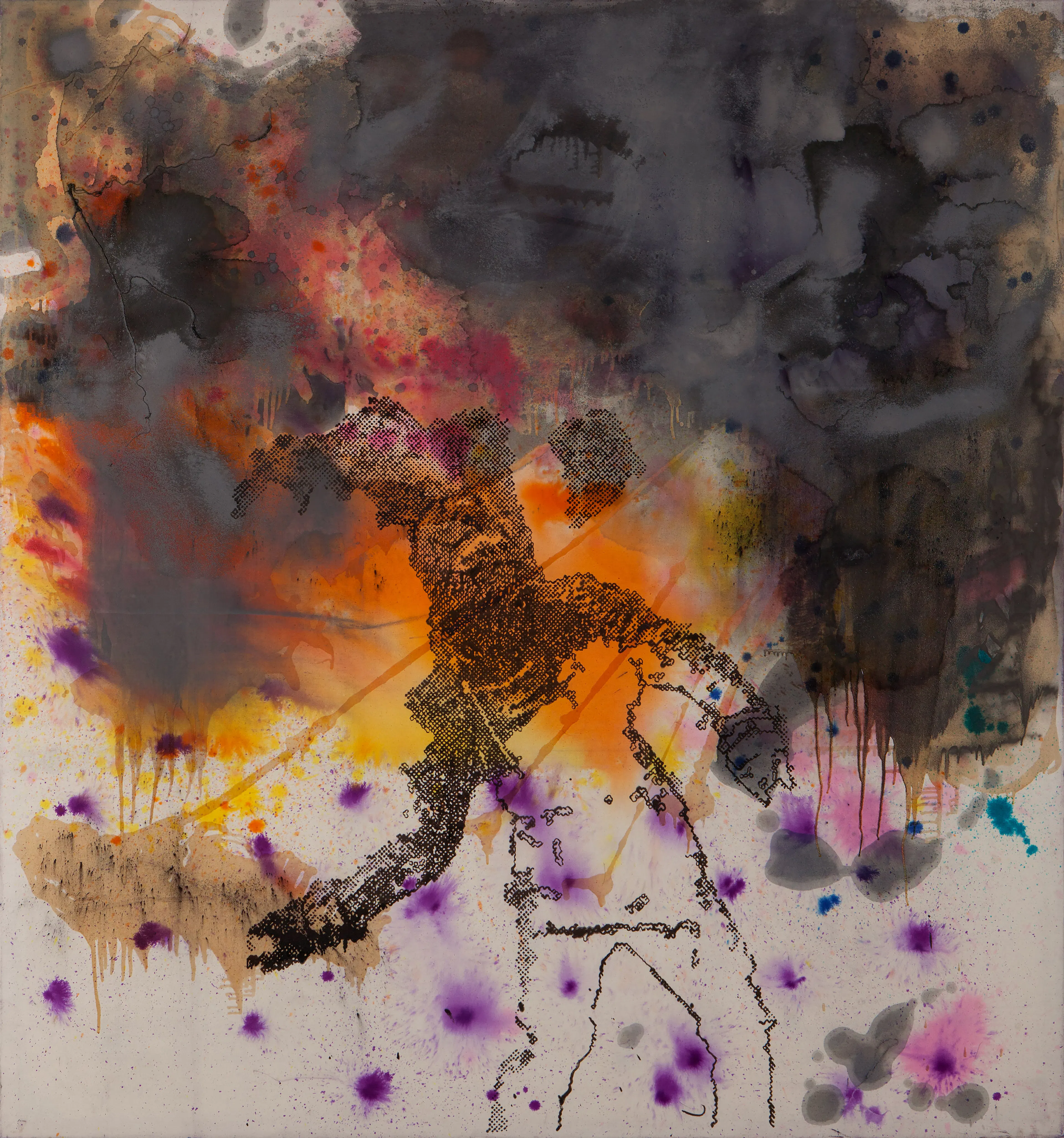 The Dream of Menelaus II [Cow and Sheep Go Together but the Eagle Stands Alone], 1982  Dispersion, aluminum, manganese, ferrous mica on canvas 