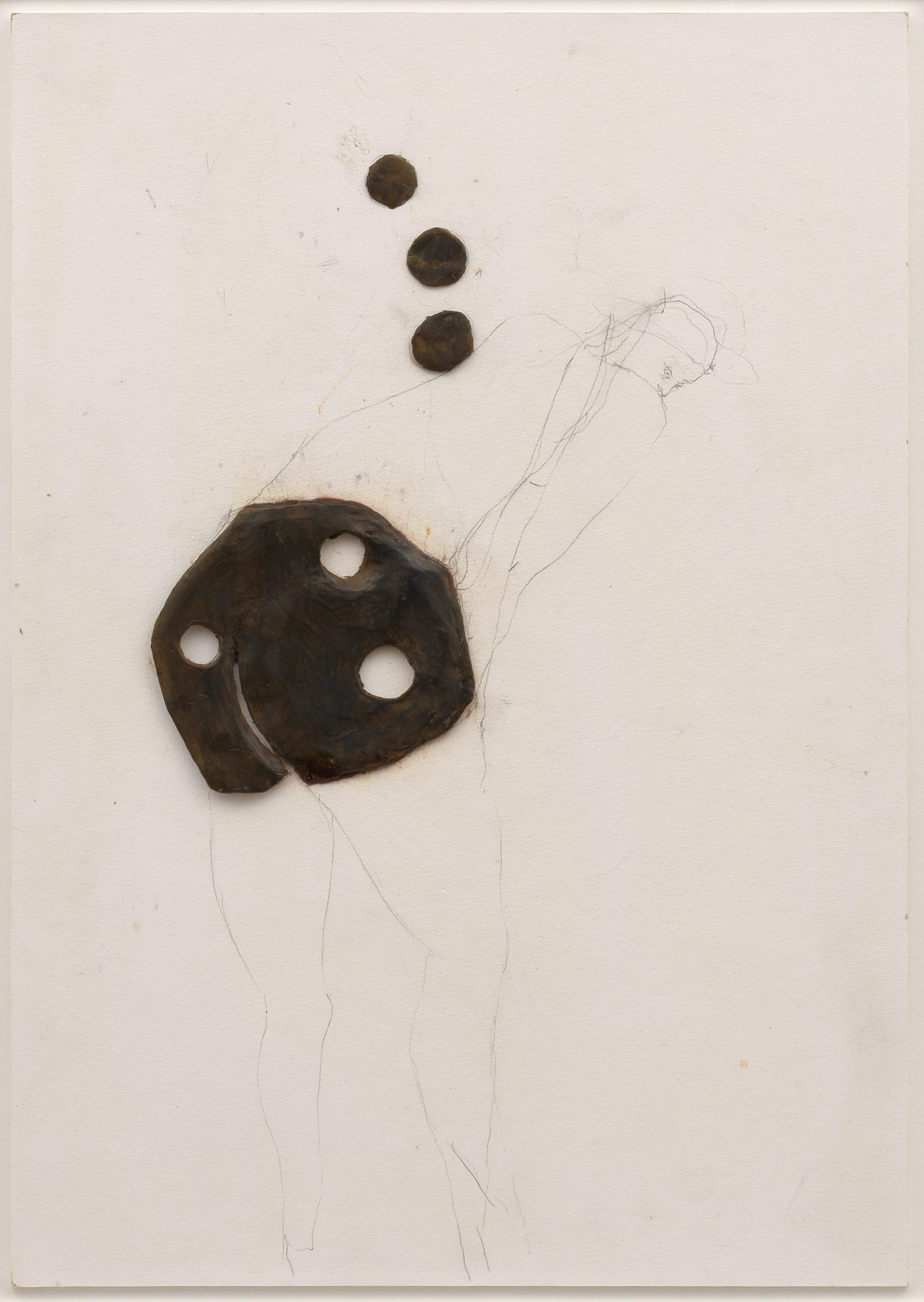ENRICO DAVID Untitled, 2024 Cold cast bronze and pencil on paper 16¼ x 11½ inches 41.5 x 29 cm DAVZ 174