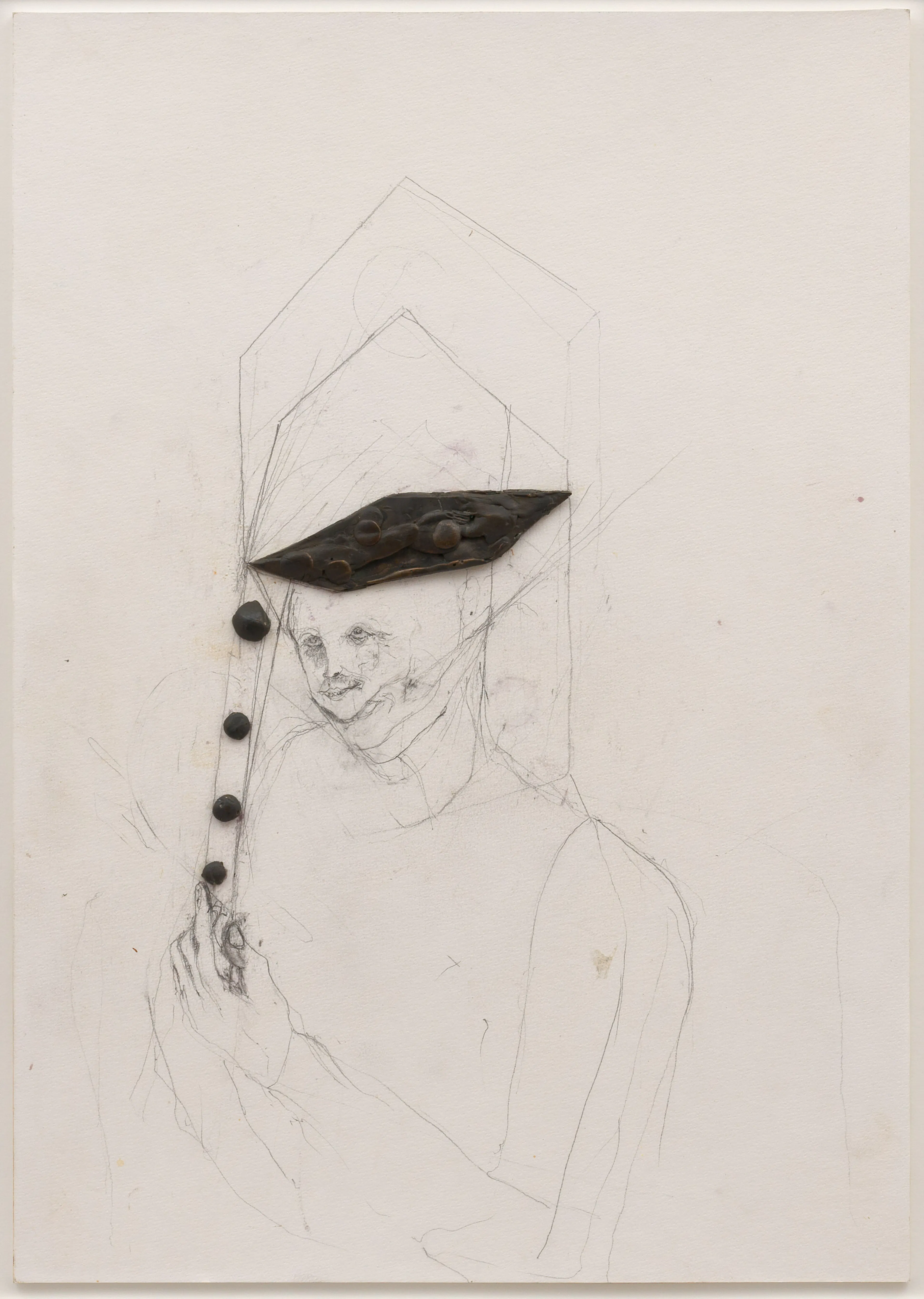 ENRICO DAVID Untitled, 2024 Cold cast bronze and pencil on paper 16¼ x 11½ inches 41.5 x 29 cm DAVZ 175