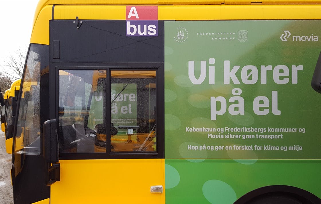 Seks af de største kommuner vil have grønne busser. Foto: Movia.