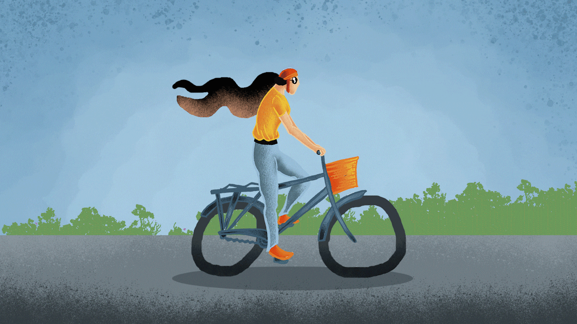 Supercykelstier får folk i pedalerne, og alt der fremmer cyklisme er ekstremt gode infrastrukturinvesteringer for samfundet. Illustration: Lauge Eilsøe-Madsen, pensler fra Brusheezy.com og CCBY jschill