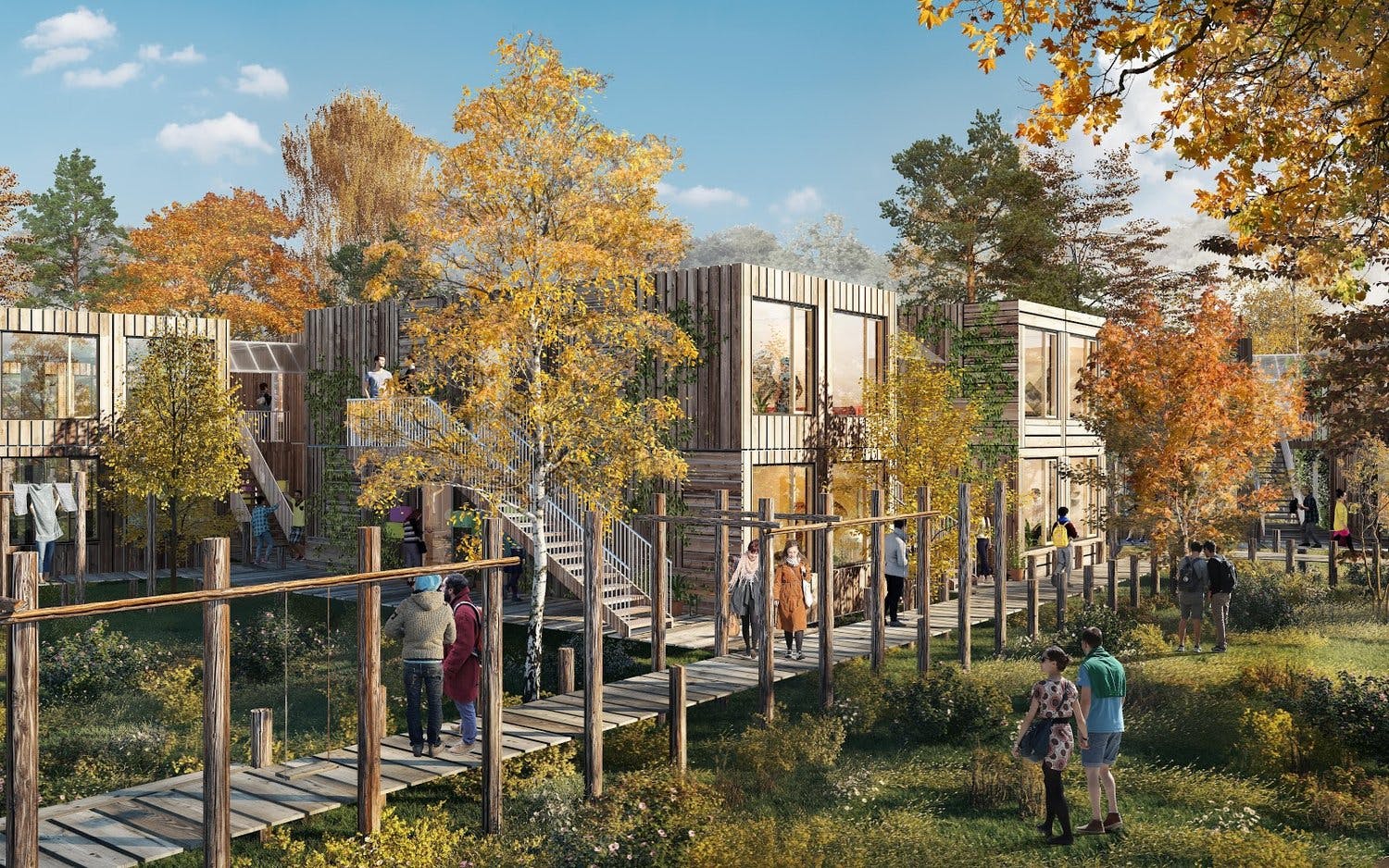 Nye studieboliger i København skal bygges i træ og kunne genbruges til andre byggeprojekter. Foto: CPH Village