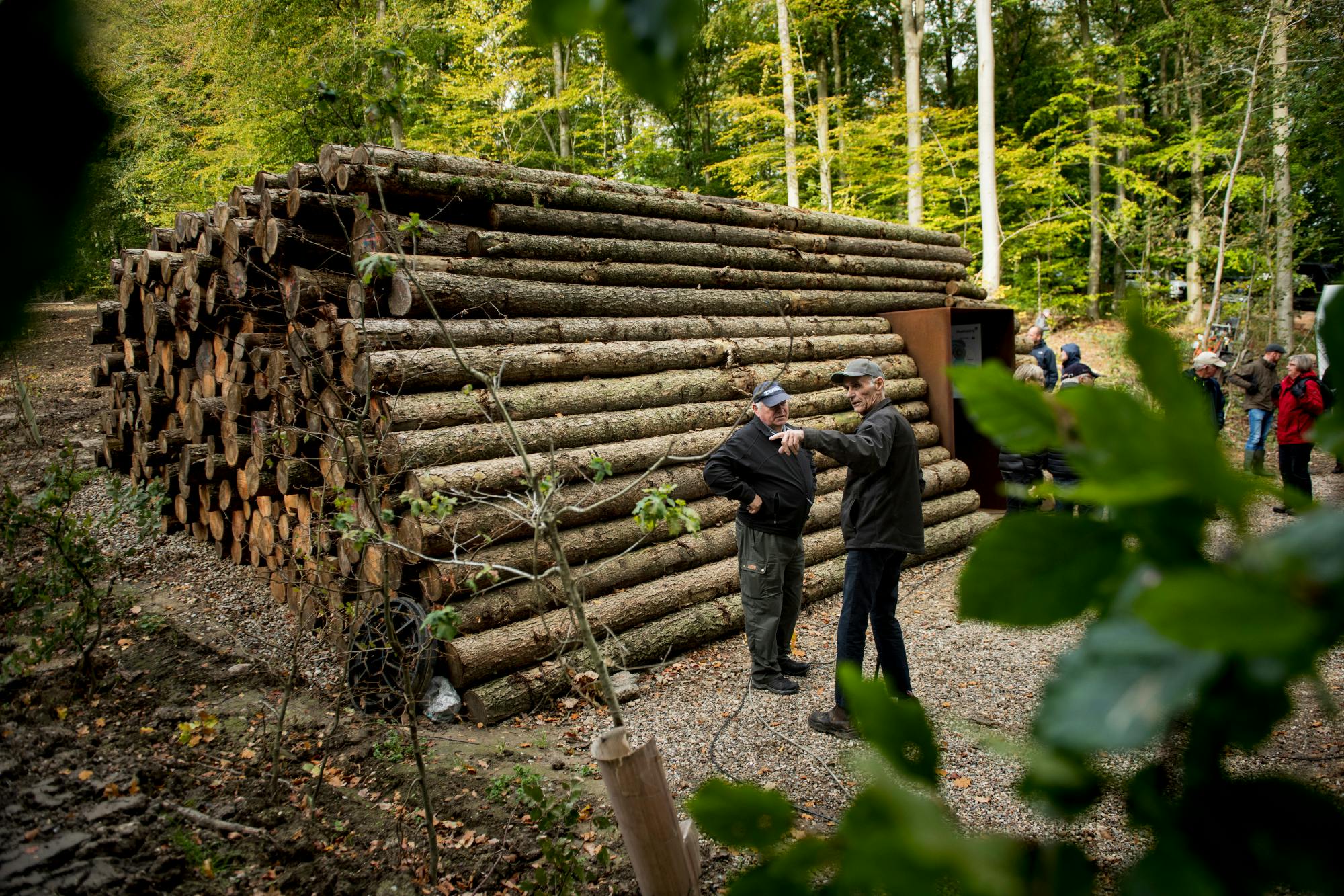 Spildevandsturbinens ydre er bygget i træ, for at den skal gå i ét med skovens omgivelser.  Foto: Palle Peter Skov