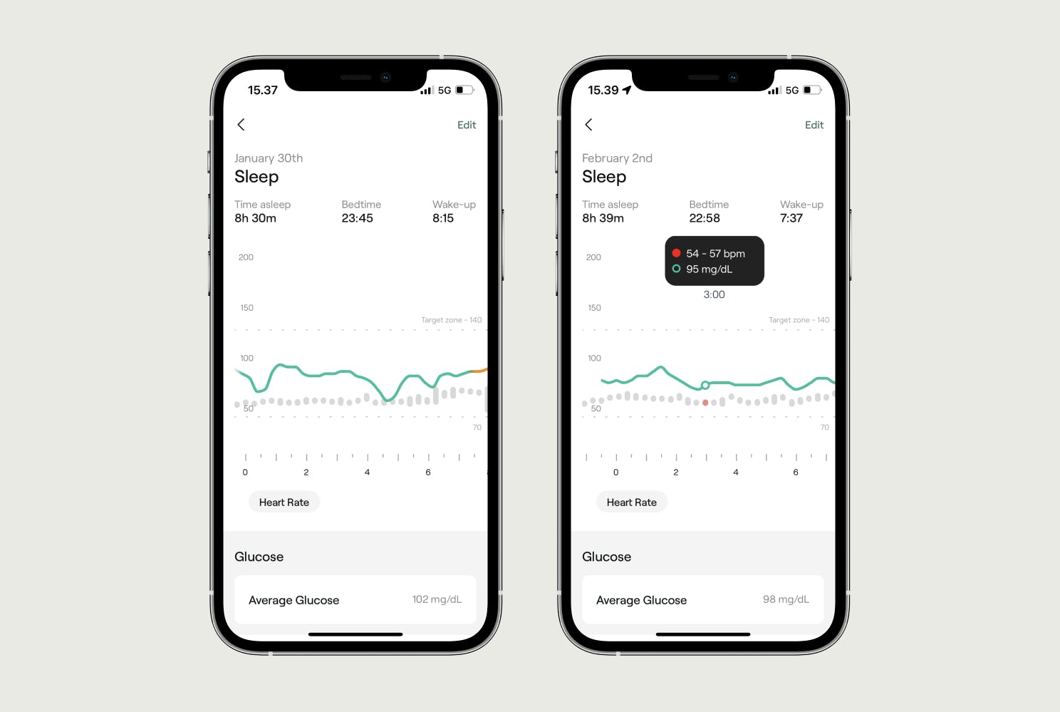 veri app heart rate data while sleeping