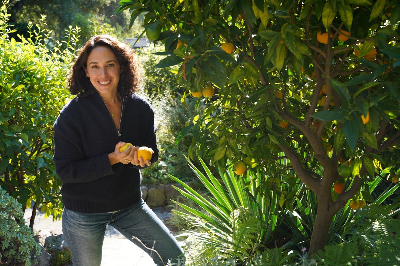 woman in orchard