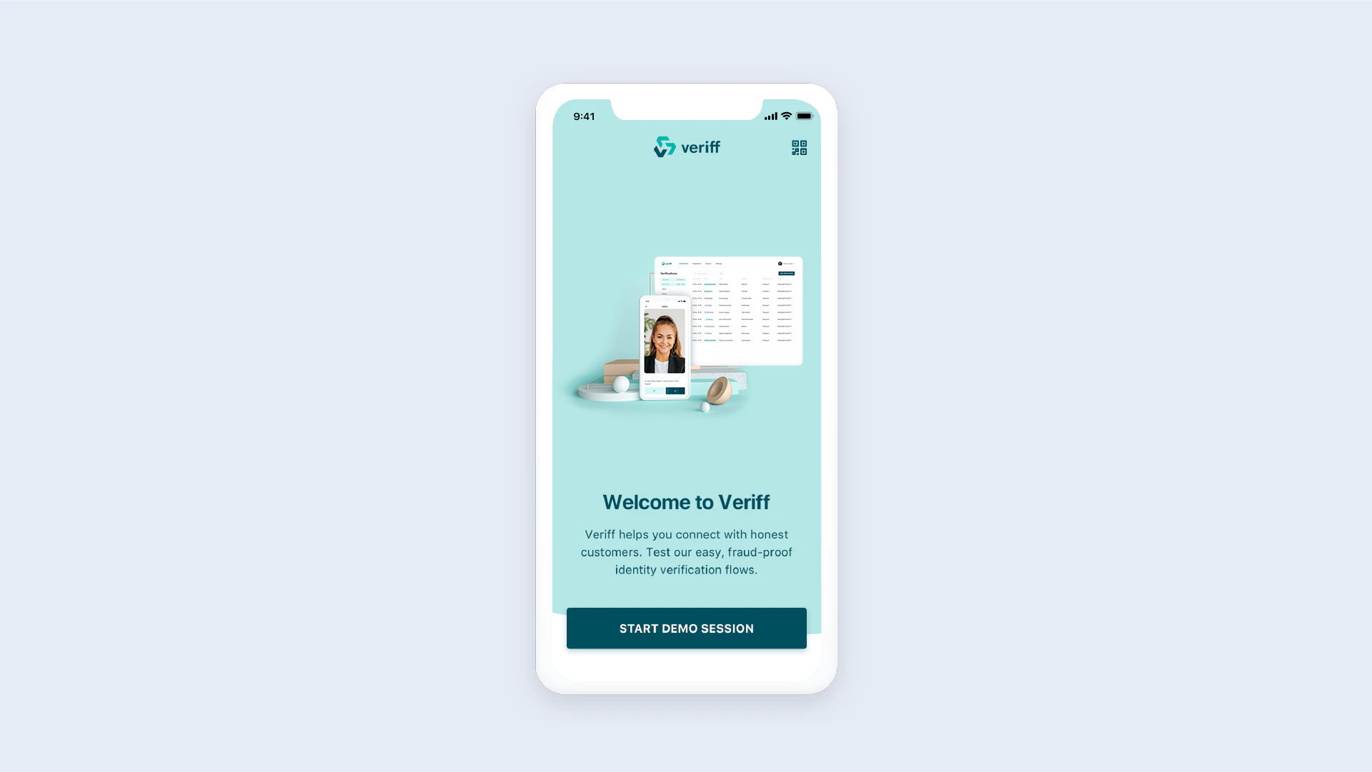 Una mirada a la app demo de Veriff en iOS.