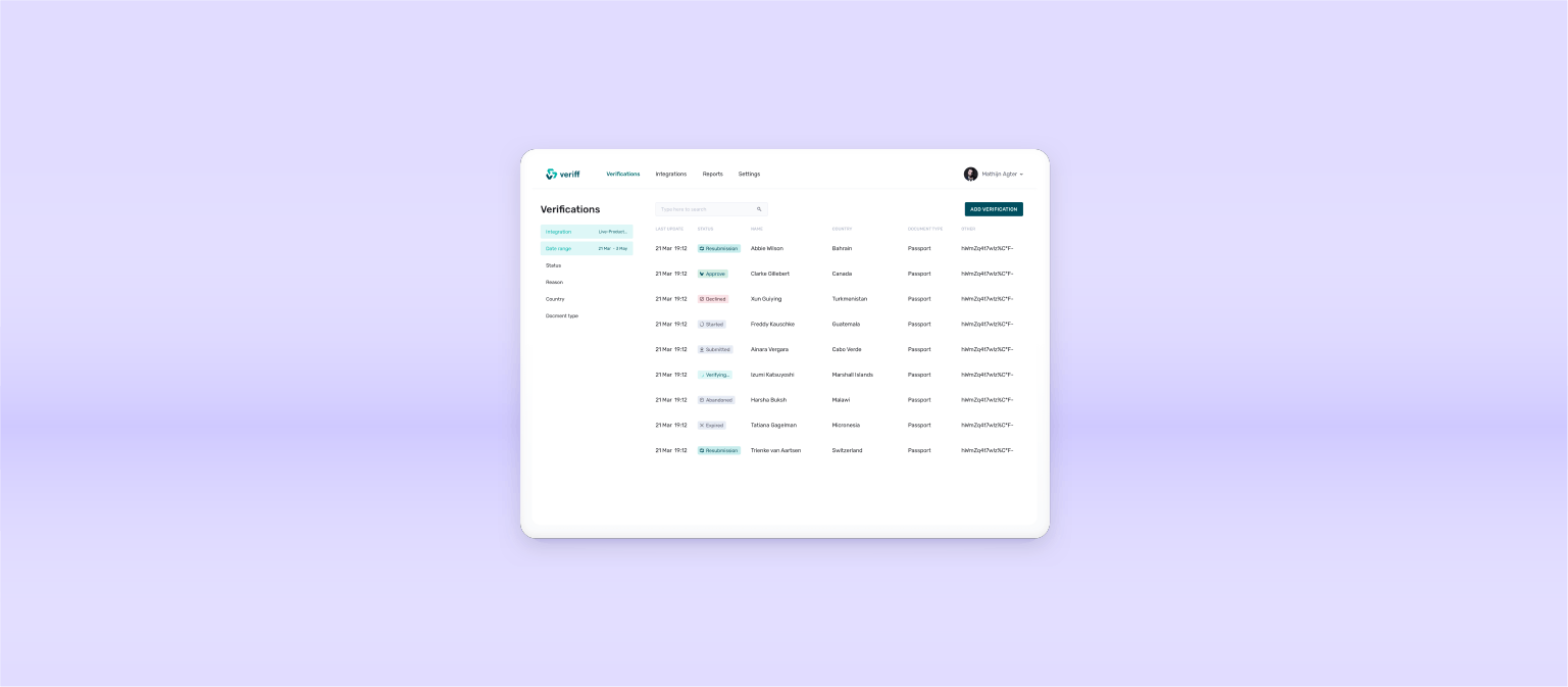 Actualización del producto de verificación de identidad de Veriff en octubre de 2019