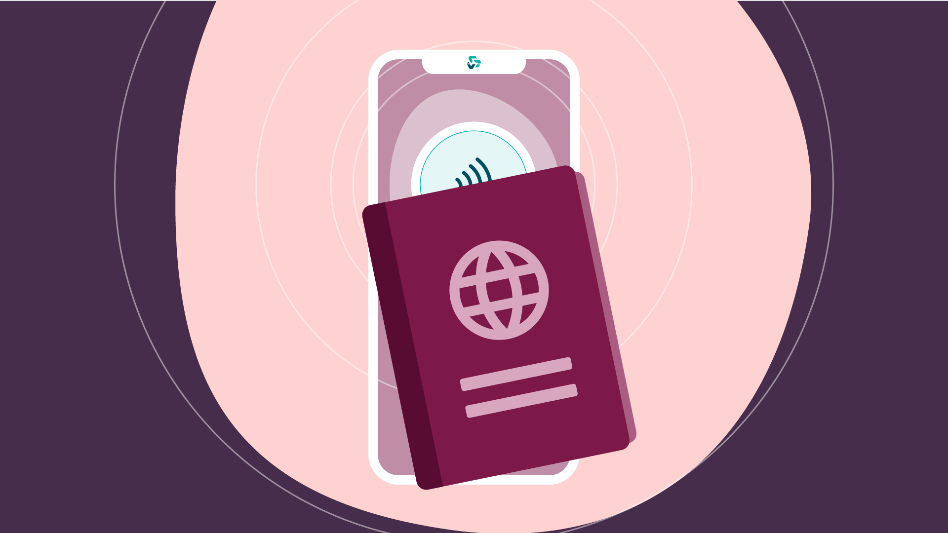 Passport and smartphone graphic