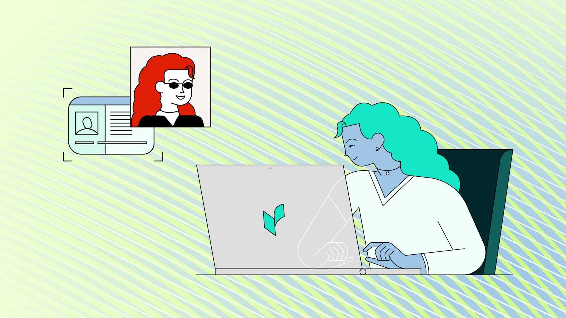 Illustration of a person using technology