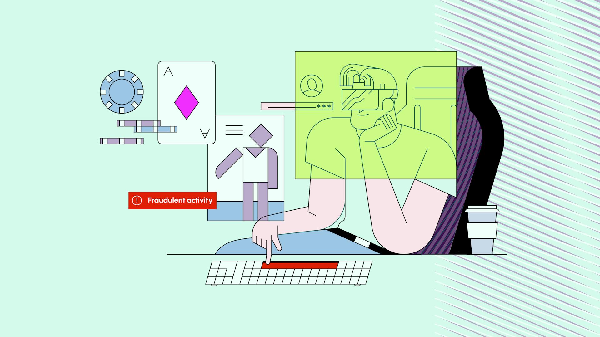 Illustration of people using technology