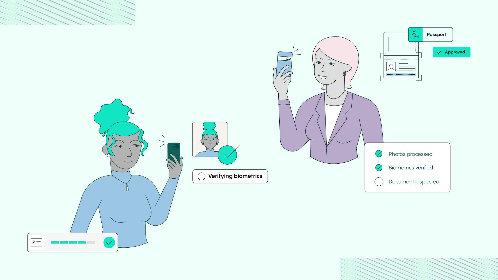 Illustration of people using technology