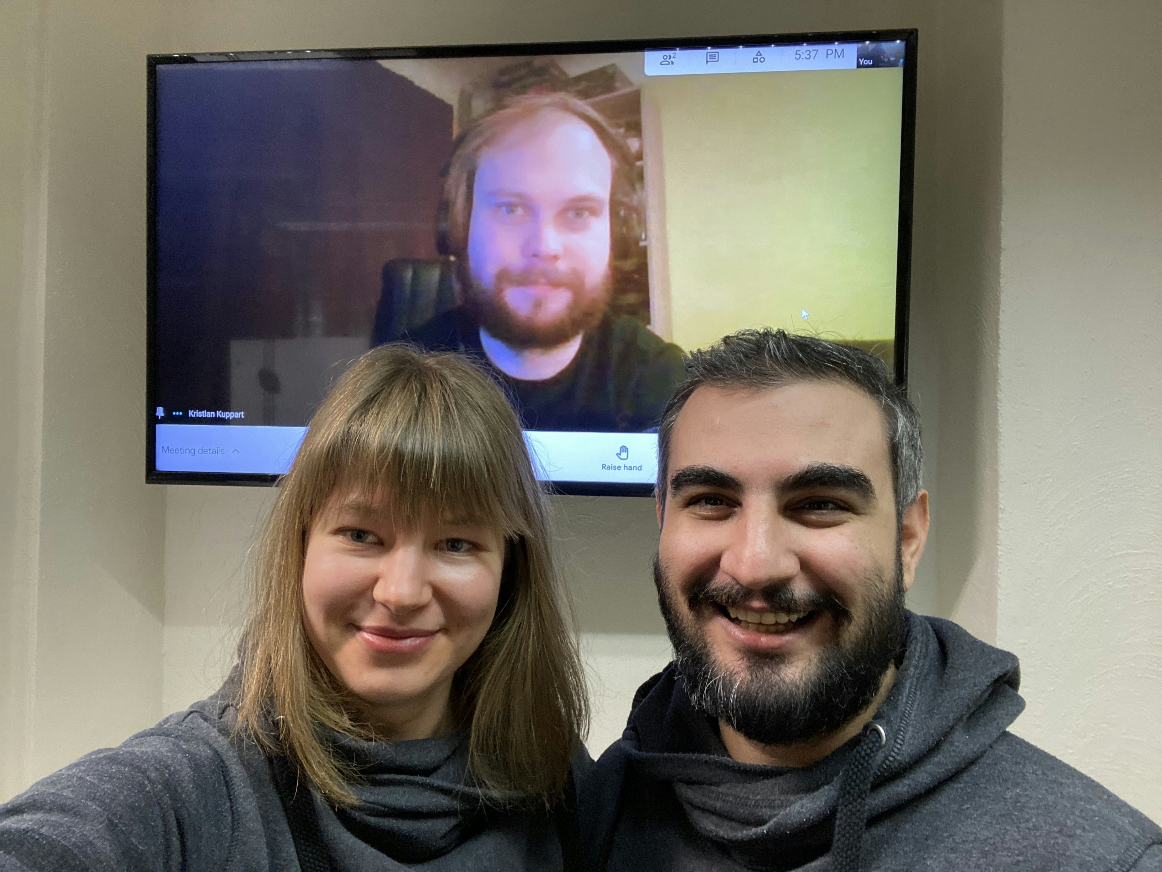 Ana, Ibrahim & Kristjan, who worked together to start creating Face Match