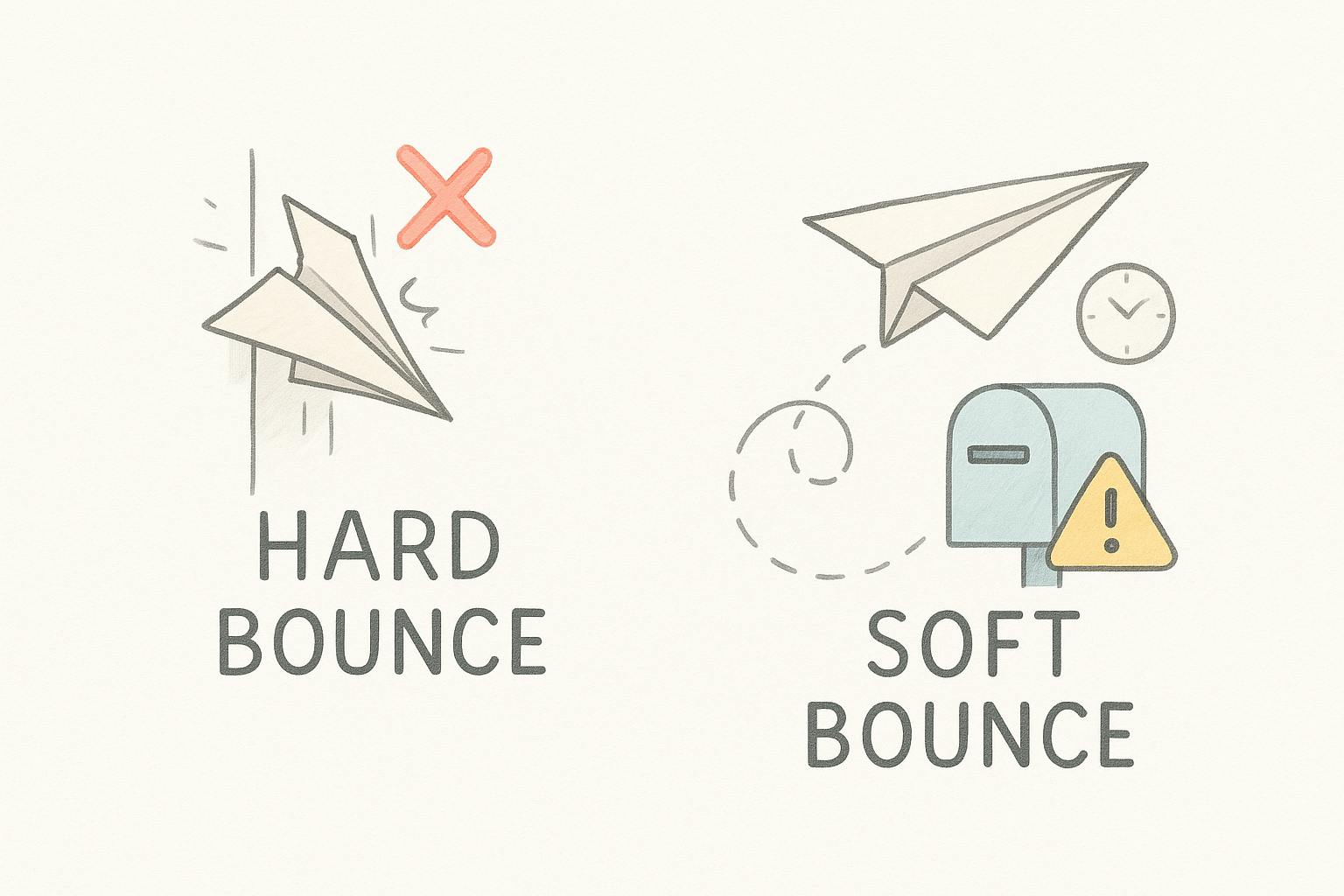 Difference between hard and soft bounces