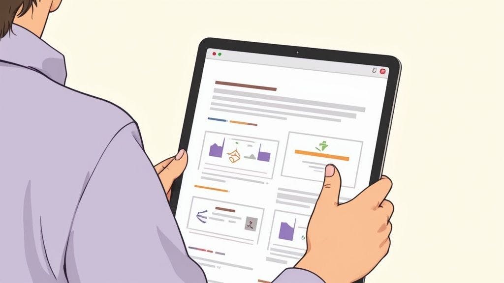People reading a report