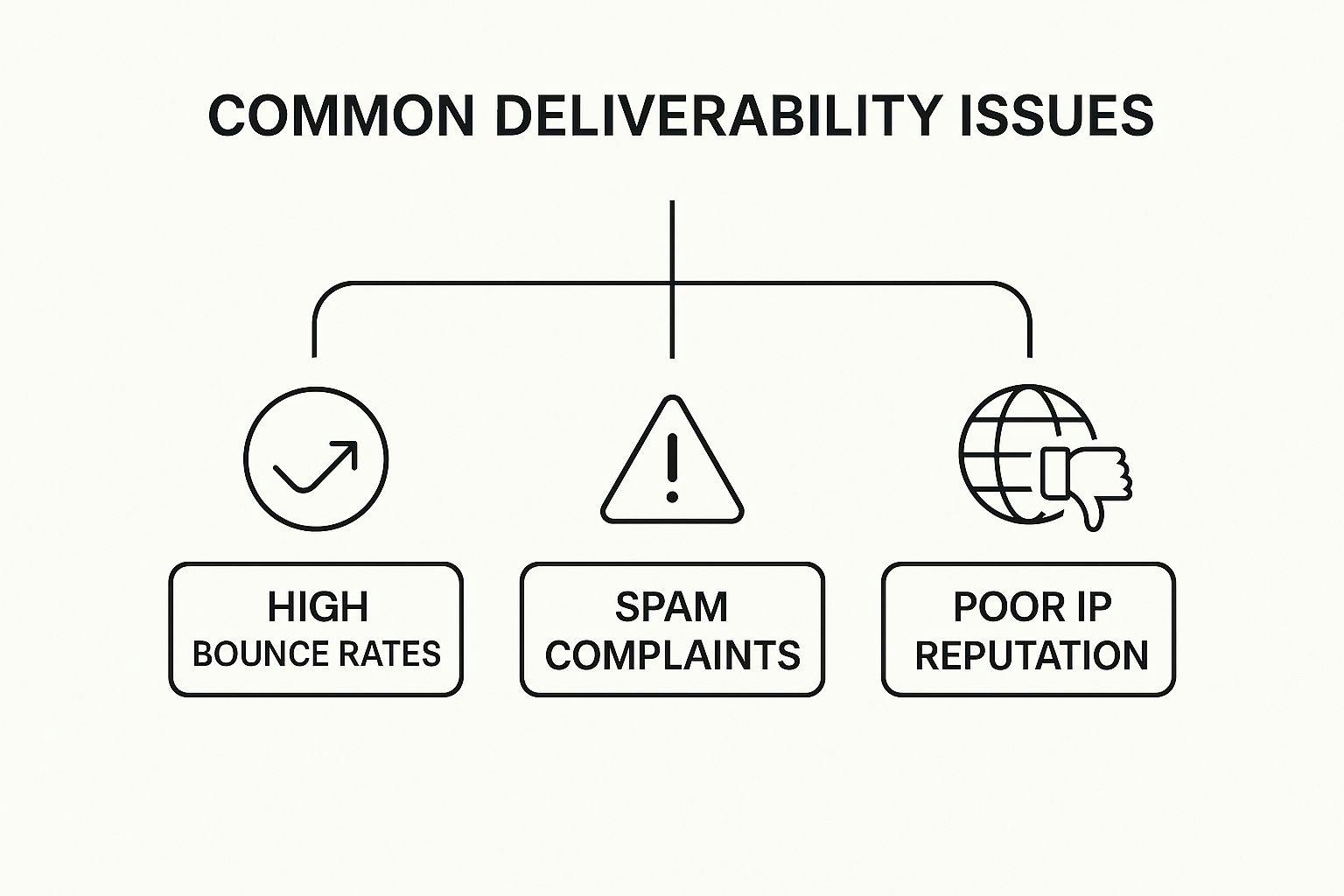 Infographic about email deliverability issues