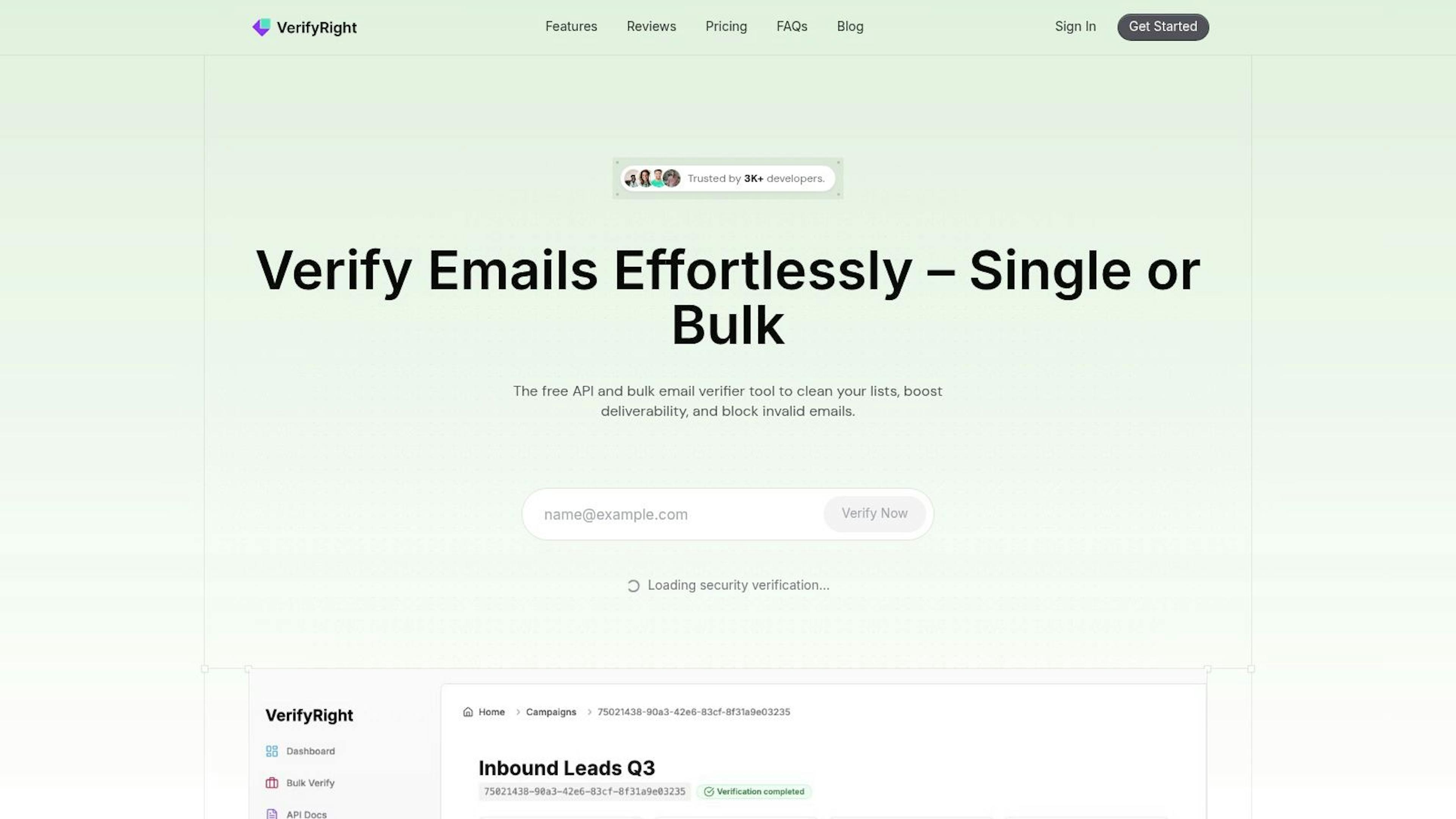 VerifyRight Dashboard