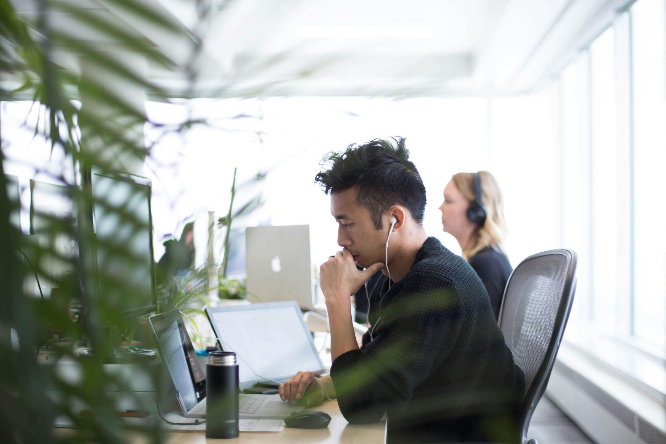 Justin L. thinking about the best solution to a coding task