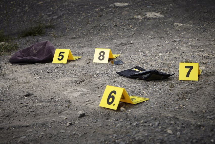 Evidence Numbers Laying On The Ground
