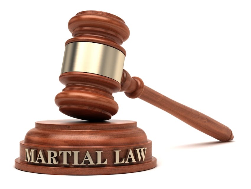 Judges Hammer With Martial Law Title