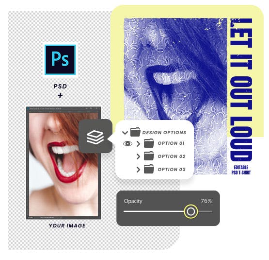 image being edited in photoshop transformed in a new design