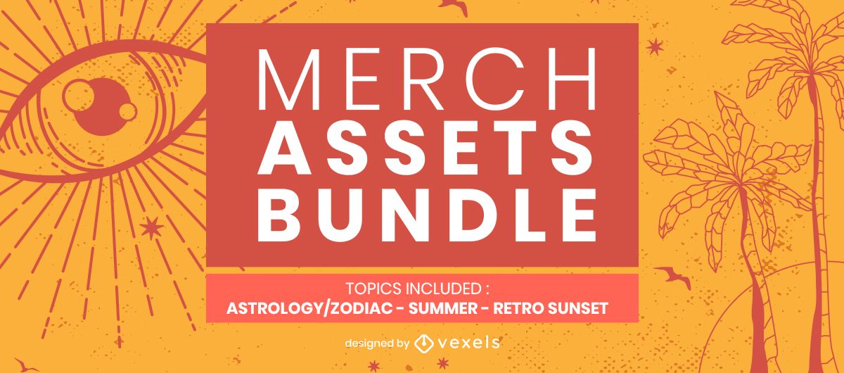 Some examples of the Merch Assests Bundle 