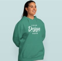 Latin american woman with hoodie mockup